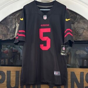 NWT Nike NLF Shop Men's Black and Red San Francisco 49ers Jersey size Large
